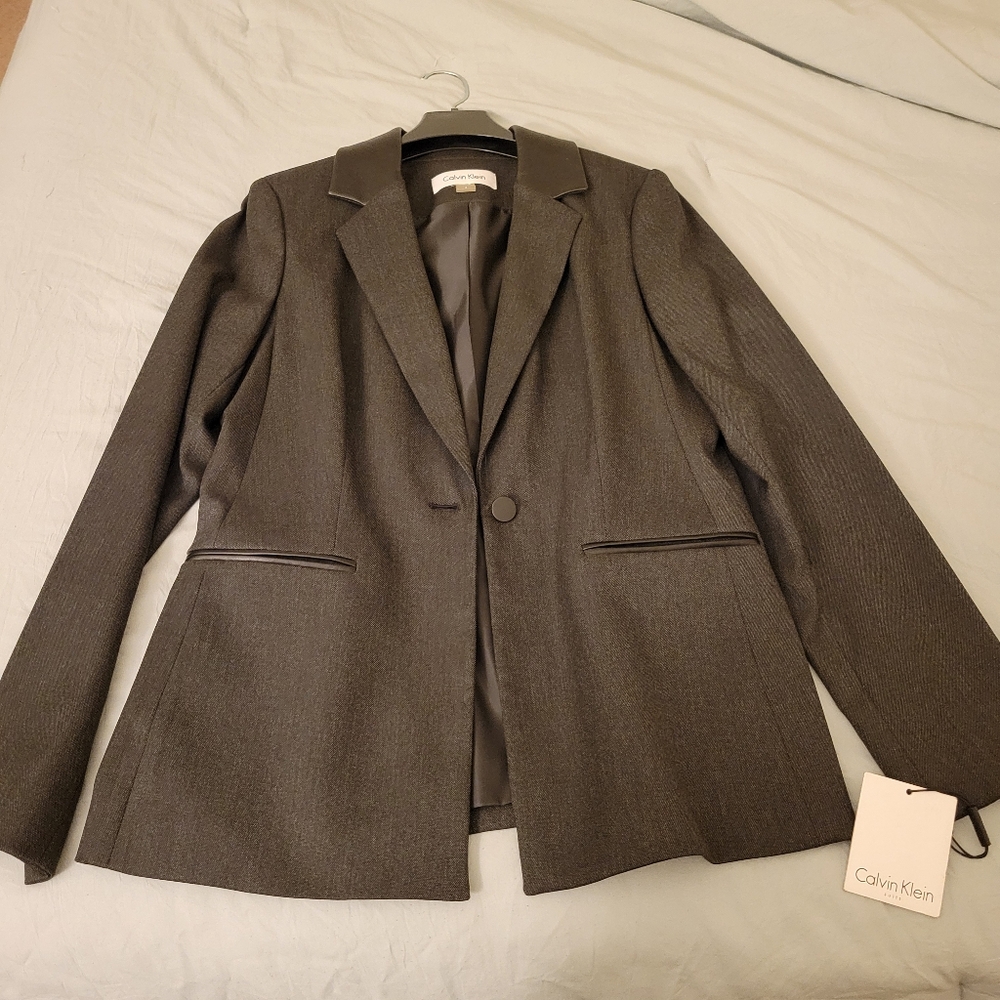 Calvin Klein Blazer w/ Leather Detail